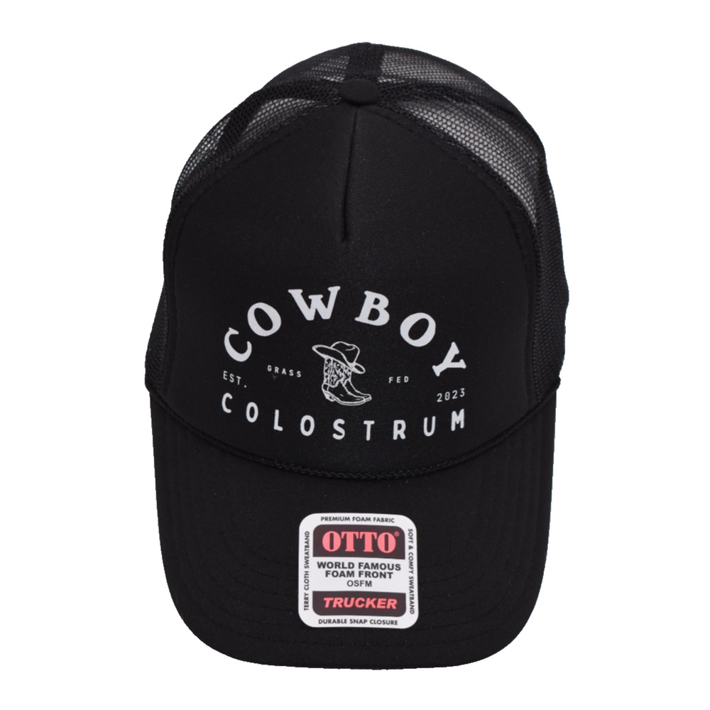 Otto COWBOY COLOSTRUM Black Mesh Adjustable Snapback Trucker Adult Cap Hat New